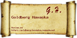 Goldberg Havaska névjegykártya